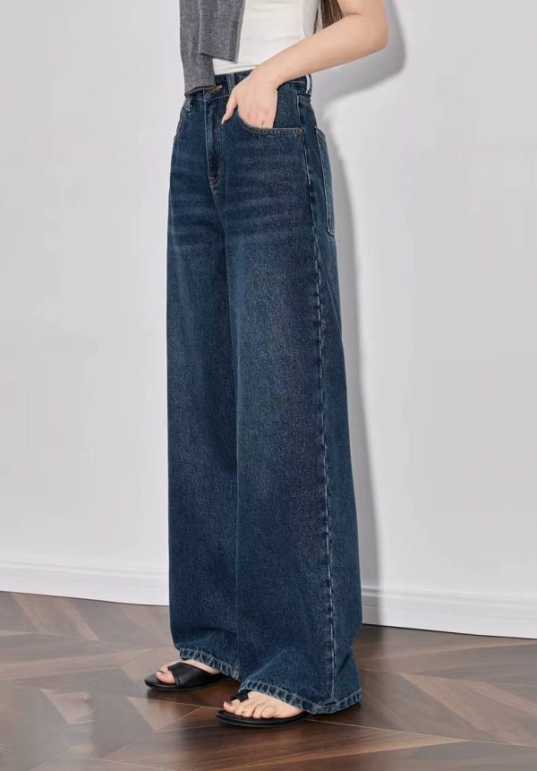 Casual Mid Waist High Street Wide Leg Full Length Straight Pants - Image 5