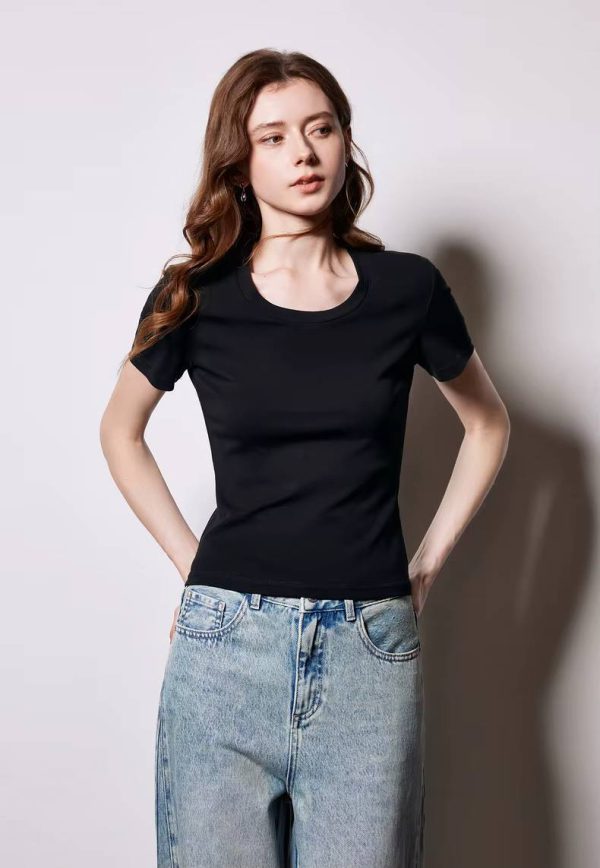 Casual O-Neck Short Sleeve Slim Fit Pullover Short T-shirt - Image 10