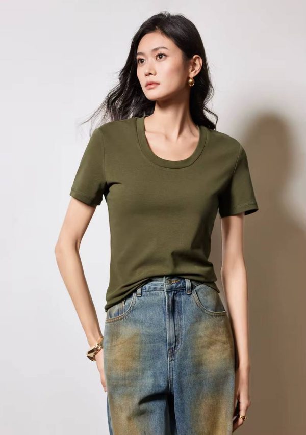 Casual O-Neck Short Sleeve Slim Fit Pullover Short T-shirt - Image 6