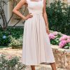Casual Sleeveless Square Neck Backless Lace Up Midi Dress - Image 2