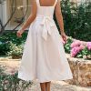 Casual Sleeveless Square Neck Backless Lace Up Midi Dress - Image 6