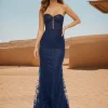 Casual Sweetheart Neck Sweep Lace Mermaid Prom Formal Dress - Image 5