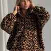 Casual Turndown Collar Animal Print Sweatshirts - Image 3