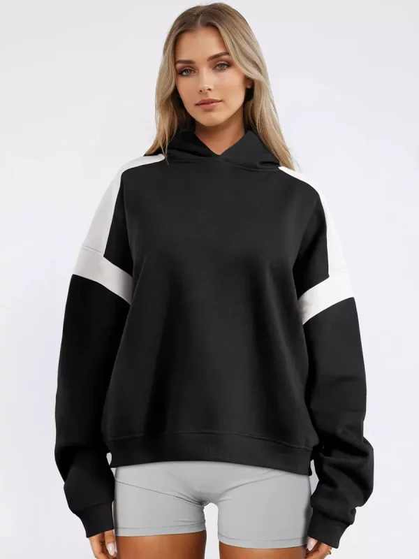 Casual Two-Tone Dropped Shoulder Oversized Hoodie