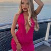 Casual V-Neck Sleeveless Backless Bodycon Mini Dress - Image 2