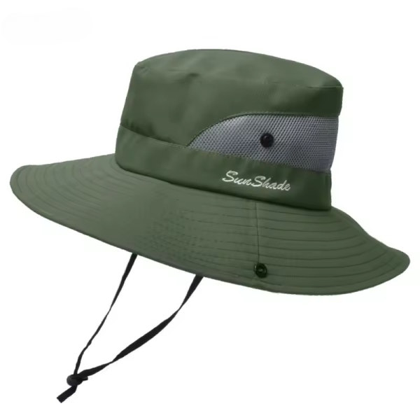 Casual Waterproof Pure Color Outdoor Travel Fishing Climbing Hiking Large Brim Bucket Hat - Image 10