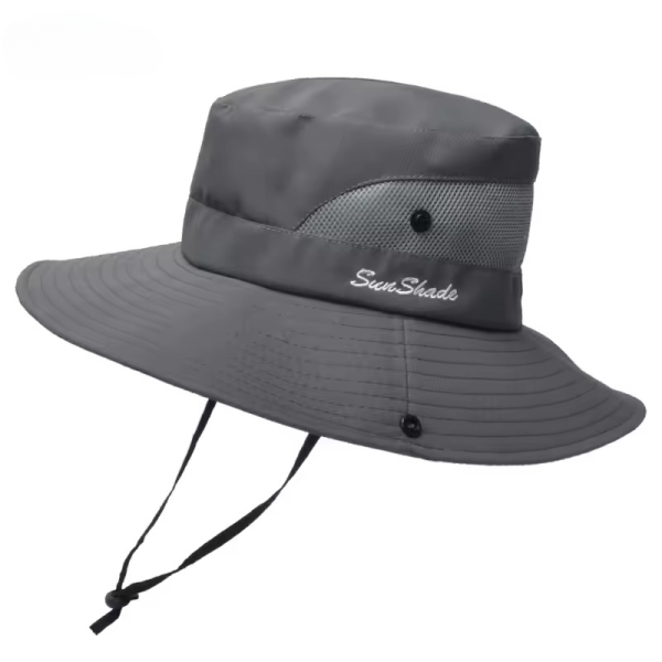 Casual Waterproof Pure Color Outdoor Travel Fishing Climbing Hiking Large Brim Bucket Hat - Image 5