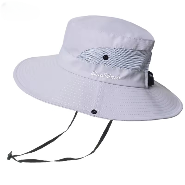 Casual Waterproof Pure Color Outdoor Travel Fishing Climbing Hiking Large Brim Bucket Hat - Image 11