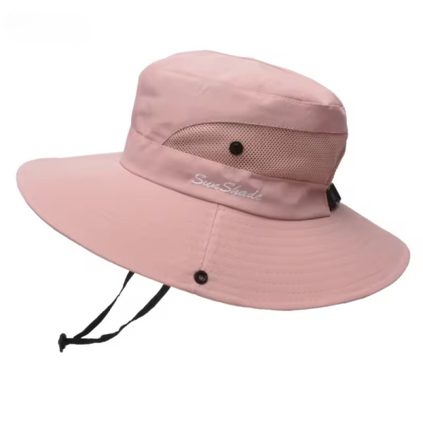 Casual Waterproof Pure Color Outdoor Travel Fishing Climbing Hiking Large Brim Bucket Hat - Image 7