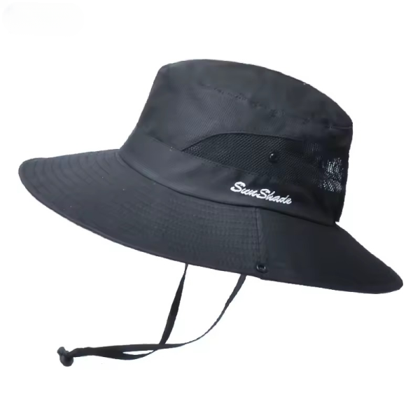 Casual Waterproof Pure Color Outdoor Travel Fishing Climbing Hiking Large Brim Bucket Hat - Image 6