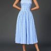 Casual Zipper A-Line Adjustable Straps Backless Print Midi Dress - Image 5