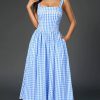 Casual Zipper A-Line Adjustable Straps Backless Print Midi Dress - Image 3