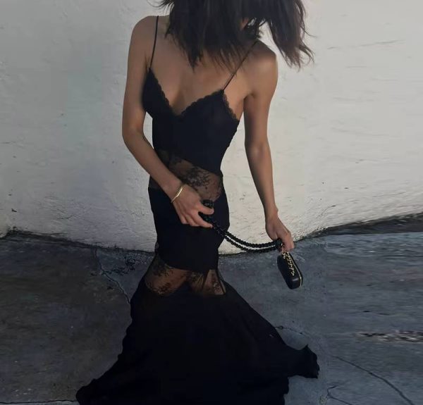 Chic Backless Sleeveless Through Sling Slim Party Maxi Dress - Image 3