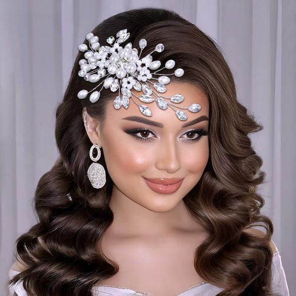 Crystal Pearl Comb Sparkling Rhinestone Hair Clip Bridal Hair Accessories