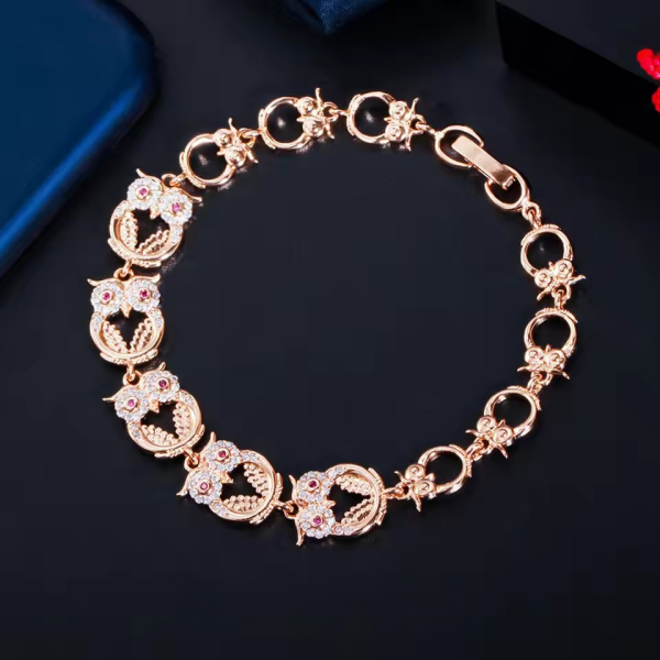 Cubic Zirconia Round Copper Bestfriend Birthday Charm Bracelets - Image 2