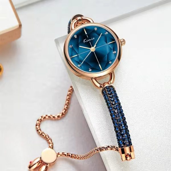 Diamond Crystal Alloy Water Resistant Wristwatch Quartz Bracelet Watches