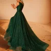 Elegant A-Line Jewel Neck Polyester With Train Social Party Maxi Dress - Image 6