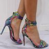 Elegant Ankle Strap Colorful Stiletto Heeled - Image 3