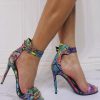 Elegant Ankle Strap Colorful Stiletto Heeled - Image 5
