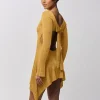 Elegant Bow Open Back Long Sleeve Bodycon Mini Dress - Image 3