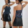 Elegant Choker Ruffle Tube Floral Print Sleeveless Top - Image 7