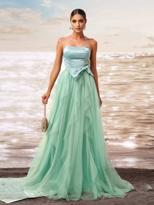 Elegant Empire Strapless Floor Length Regular Fit Birthday Party Gown - Image 4