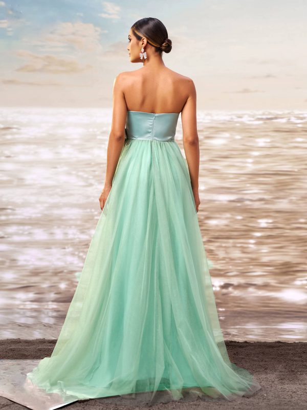 Elegant Empire Strapless Floor Length Regular Fit Birthday Party Gown - Image 6