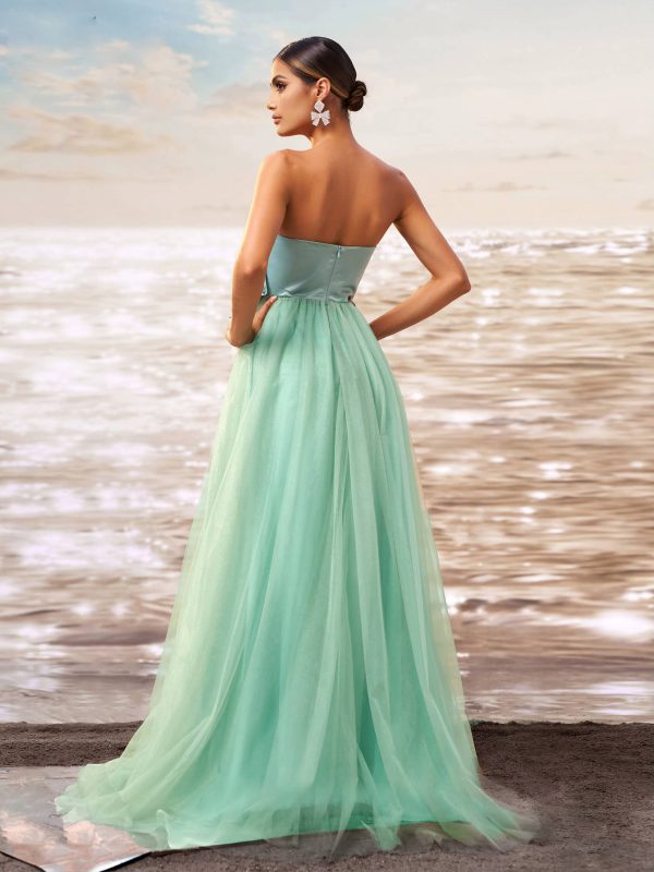 Elegant Empire Strapless Floor Length Regular Fit Birthday Party Gown - Image 5