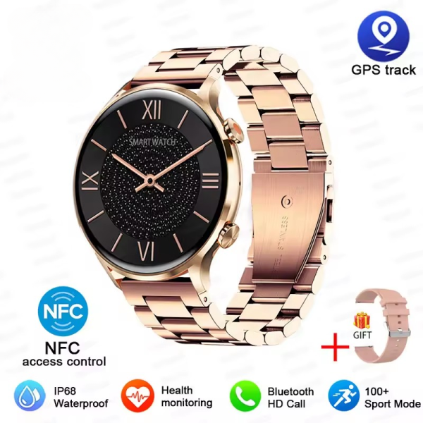 Elegant Heart Rate Blood pressure BT Call IP68 Waterproof GPS Track Smart Watch - Image 3