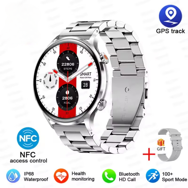 Elegant Heart Rate Blood pressure BT Call IP68 Waterproof GPS Track Smart Watch - Image 2