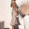 Elegant Jewel Neck Solid Color Semi Formal Long Dress - Image 3