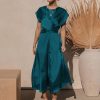 Elegant Jewel Neck Solid Color Semi Formal Long Dress - Image 8
