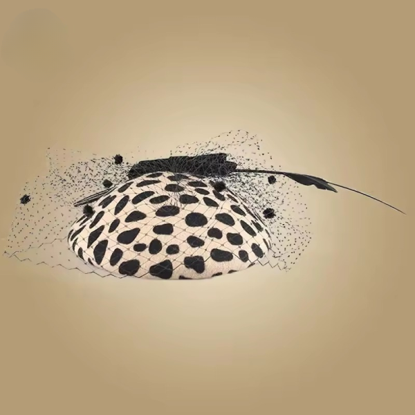 Elegant Leopard Bow Cocktail Fedoras Wool Felt Wedding Hats - Image 3