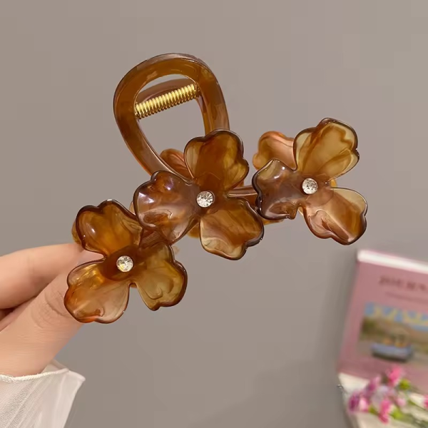 Elegant Non-slip Ponytail Clip Simple Versatile Bow Shark Flower Hair Clip - Image 17