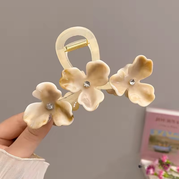 Elegant Non-slip Ponytail Clip Simple Versatile Bow Shark Flower Hair Clip - Image 18