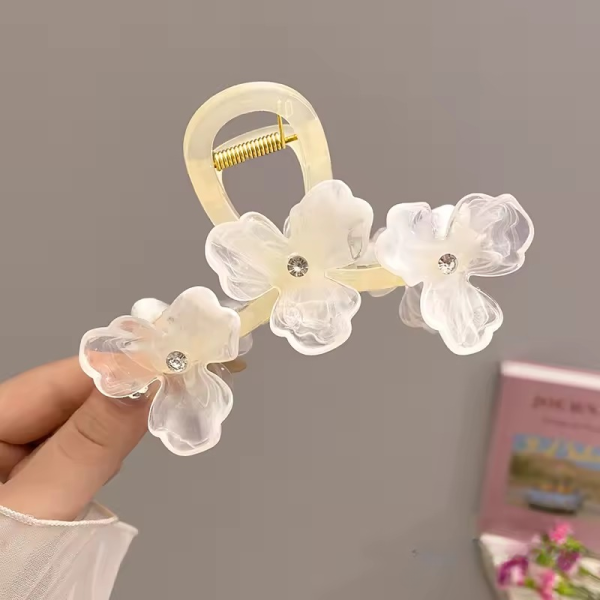 Elegant Non-slip Ponytail Clip Simple Versatile Bow Shark Flower Hair Clip - Image 19