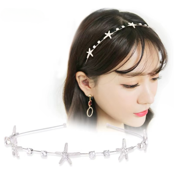 Elegant Simple Rhinestone Zinc Alloy Starfish Headband Hairwear