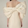 Vintage Slim Waist Backless Patchwork Bow Package Hip Midi Dress - Image 4