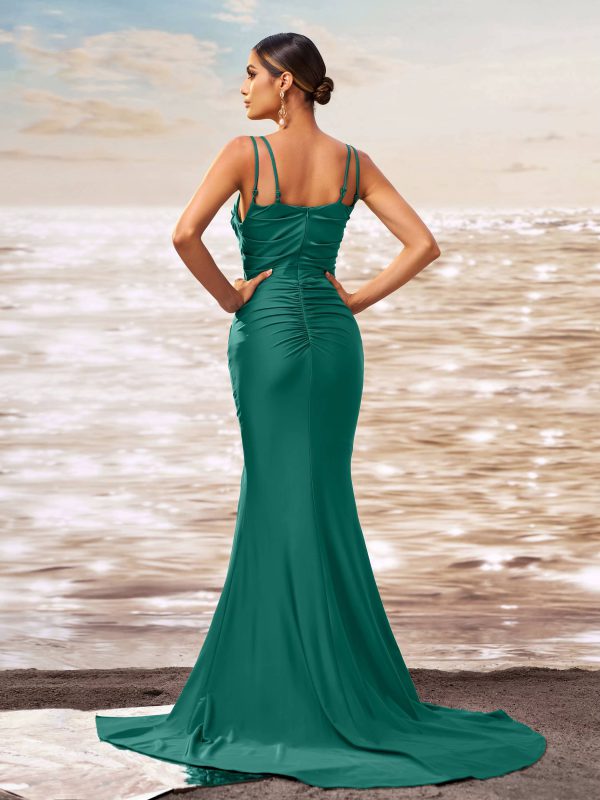 Elegant Spaghetti Birthday Party Floor Length Split Maxi Dress - Image 5