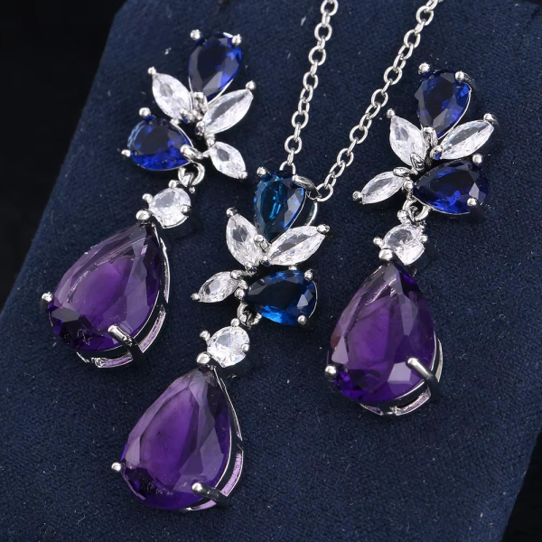 Elegant Statement Waterdrop Shape Design Wedding Party Jewelry Set - Image 5