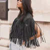 Elegant Western Cowgirl Fringe Vest Crew Neck Bohemian  Suede Jacket - Image 7