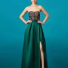 Formal Mermaid Strapless A Line Split Floor-Length Evening Party Gown - Image 2