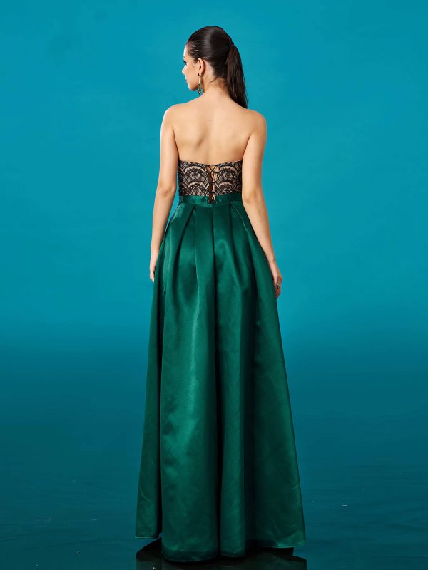 Formal Mermaid Strapless A Line Split Floor-Length Evening Party Gown - Image 6