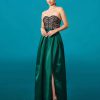 Formal Mermaid Strapless A Line Split Floor-Length Evening Party Gown - Image 5