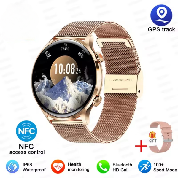 HD Screen Blood pressure Waterproof GPS Track Mesh Belt Smart Watch