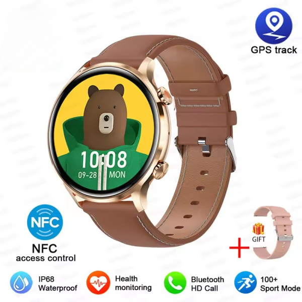 Heart Rate Blood pressure BT Call Waterproof GPS Track Smart Watch