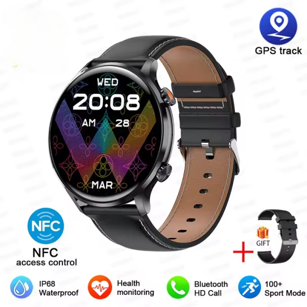 Heart Rate Blood pressure BT Call Waterproof GPS Track Smart Watch - Image 2