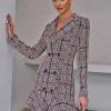 Elegant Notched Lapel Double-Breasted Business Short Blazer Dress - Image 4