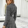Elegant Notched Lapel Double-Breasted Business Short Blazer Dress - Image 2