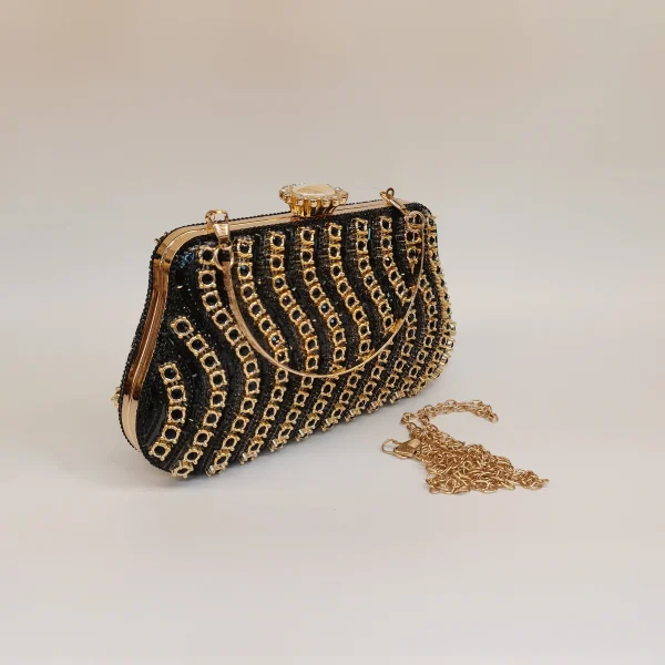 Rhinestones Beading Zipper Hasp Wedding Party Clutch Purse Bag - Image 7